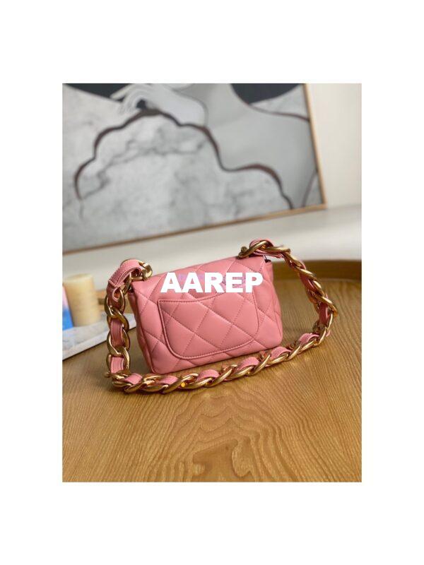 Replica Chanel Mini/ Small Flap Lammbskin Bag AS3213 AS3214 Coral Pink 10