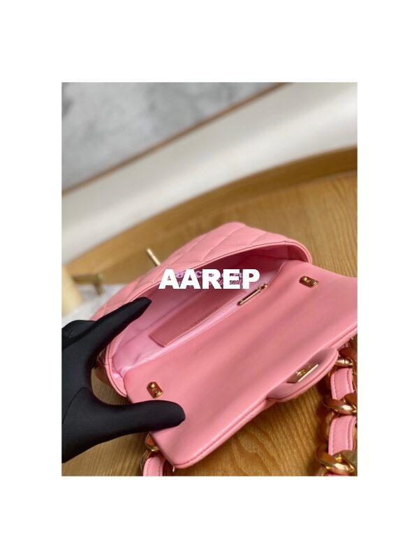 Replica Chanel Mini/ Small Flap Lammbskin Bag AS3213 AS3214 Coral Pink 16