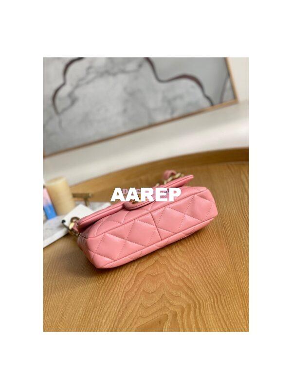 Replica Chanel Mini/ Small Flap Lammbskin Bag AS3213 AS3214 Coral Pink 18