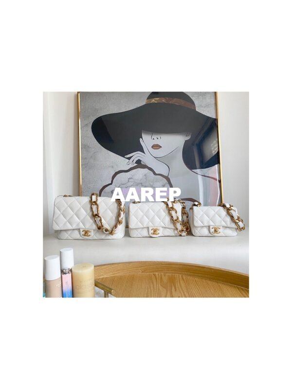 Replica Chanel Mini/ Small Flap Lammbskin Bag AS3213 AS3214 White 3