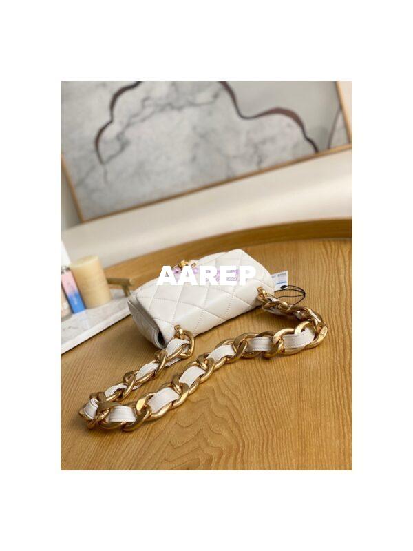 Replica Chanel Mini/ Small Flap Lammbskin Bag AS3213 AS3214 White 5