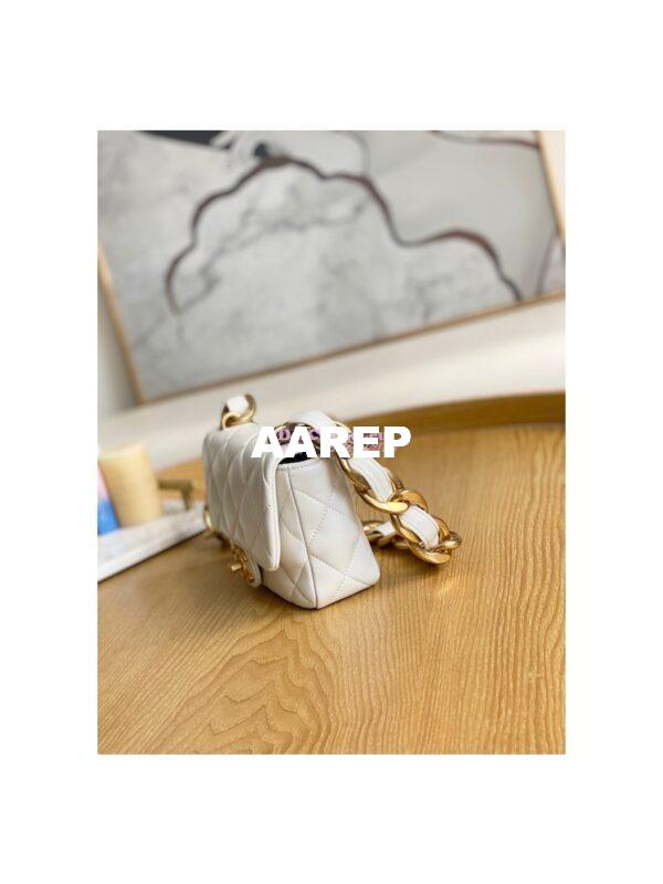 Replica Chanel Mini/ Small Flap Lammbskin Bag AS3213 AS3214 White 6