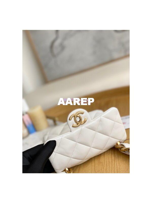 Replica Chanel Mini/ Small Flap Lammbskin Bag AS3213 AS3214 White 7