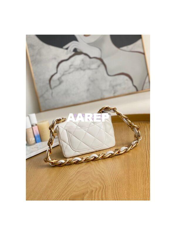 Replica Chanel Mini/ Small Flap Lammbskin Bag AS3213 AS3214 White 10