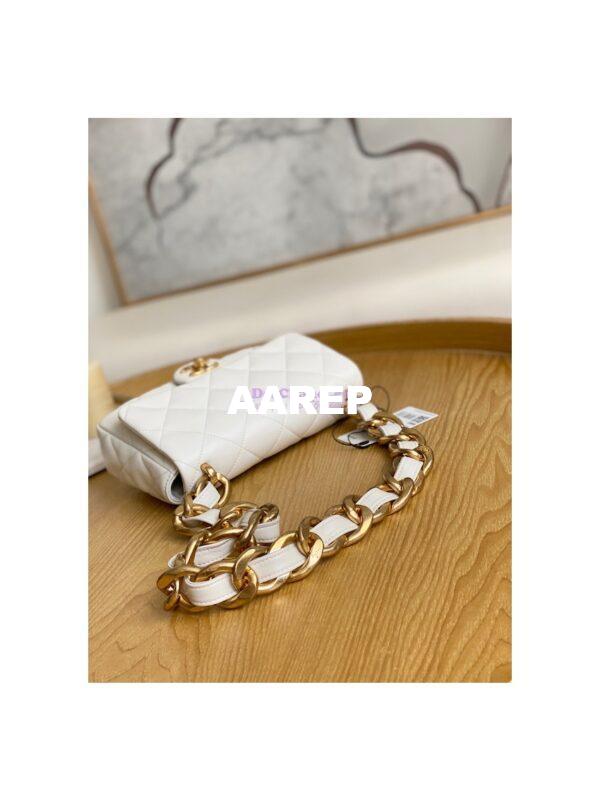 Replica Chanel Mini/ Small Flap Lammbskin Bag AS3213 AS3214 White 12