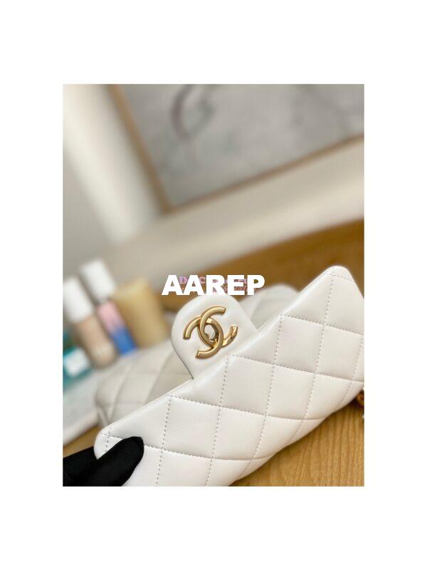 Replica Chanel Mini/ Small Flap Lammbskin Bag AS3213 AS3214 White 13