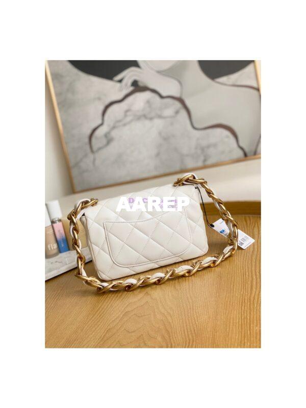 Replica Chanel Mini/ Small Flap Lammbskin Bag AS3213 AS3214 White 18