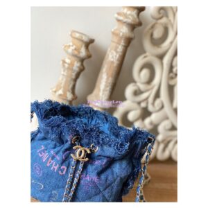 Replica Chanel Bucket Bag Printed Denim AS3027 Blue & Multicolour 2