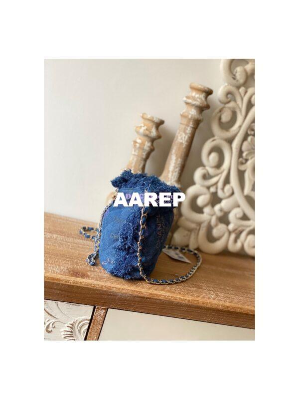 Replica Chanel Bucket Bag Printed Denim AS3027 Blue & Multicolour 5