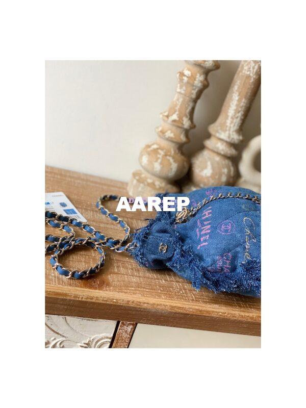 Replica Chanel Bucket Bag Printed Denim AS3027 Blue & Multicolour 8