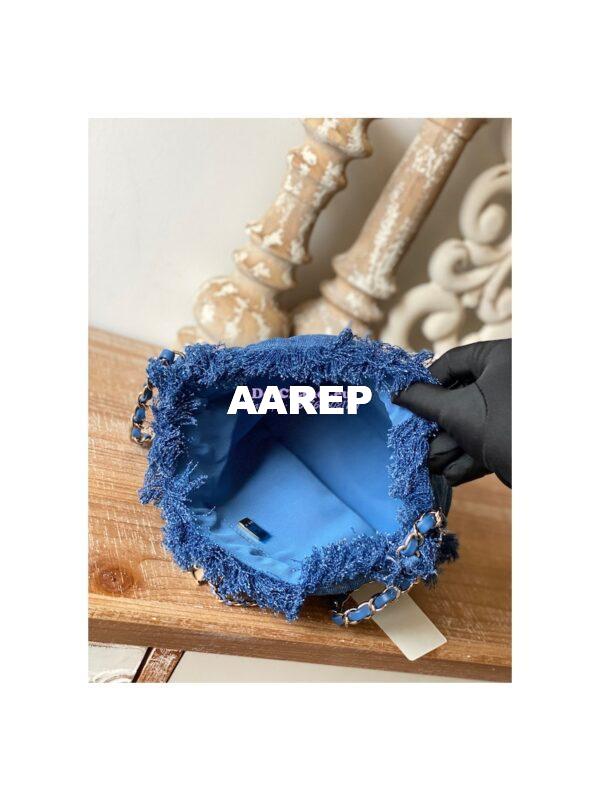 Replica Chanel Bucket Bag Printed Denim AS3027 Blue & Multicolour 9