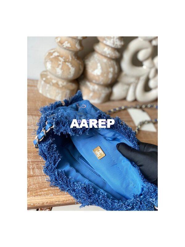 Replica Chanel Bucket Bag Printed Denim AS3027 Blue & Multicolour 10