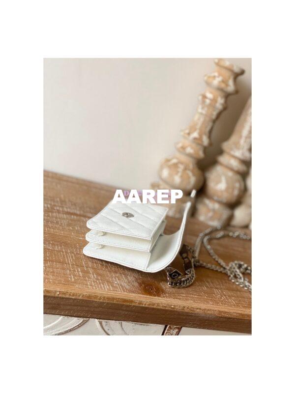 Replica Chanel Enamel Handle Clutch with Chain in Grained Calfskin AP2758 White 7