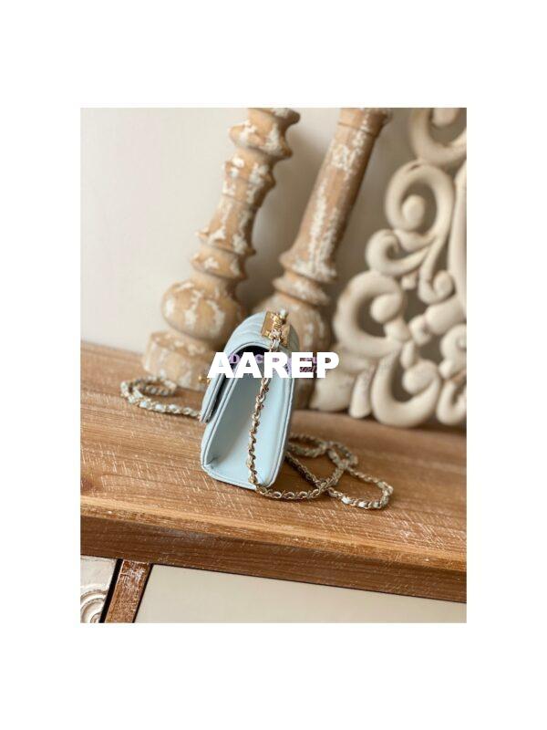 Replica Chanel 22SS SLG Small Trendy CC Clutch With Chain A81633 Light Blue 7