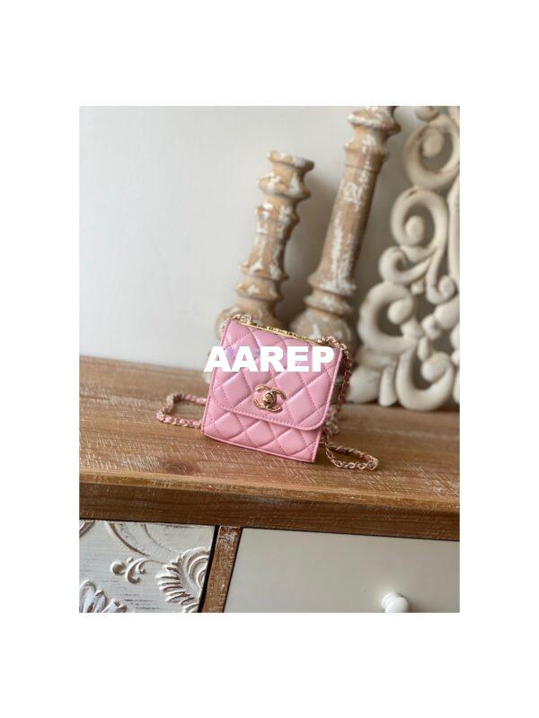 Replica Chanel 22SS SLG Small Trendy CC Clutch With Chain A81633 Pink