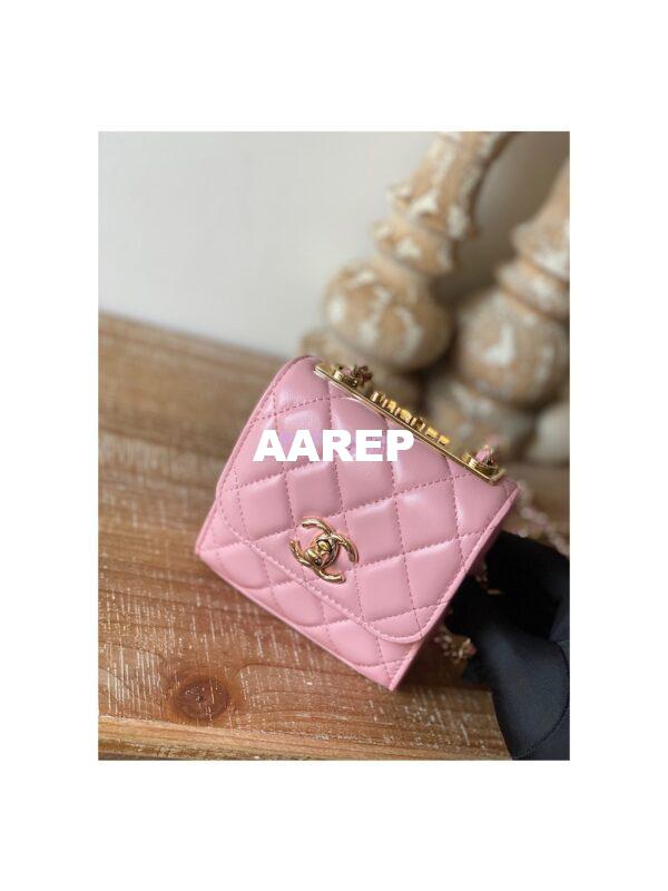 Replica Chanel 22SS SLG Small Trendy CC Clutch With Chain A81633 Pink 2