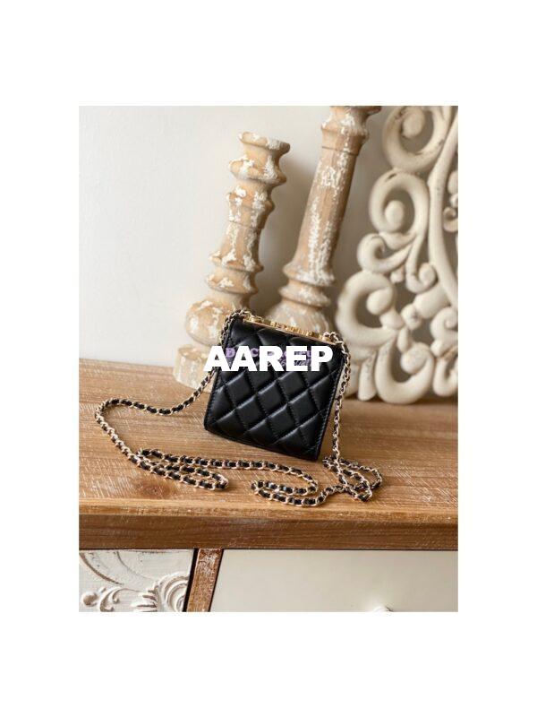 Replica Chanel 22SS SLG Small Trendy CC Clutch With Chain A81633 Black 11