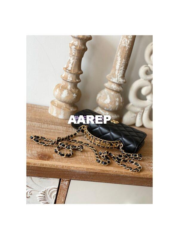 Replica Chanel Wallet On Chain in Lambskin AP2804 Black 5
