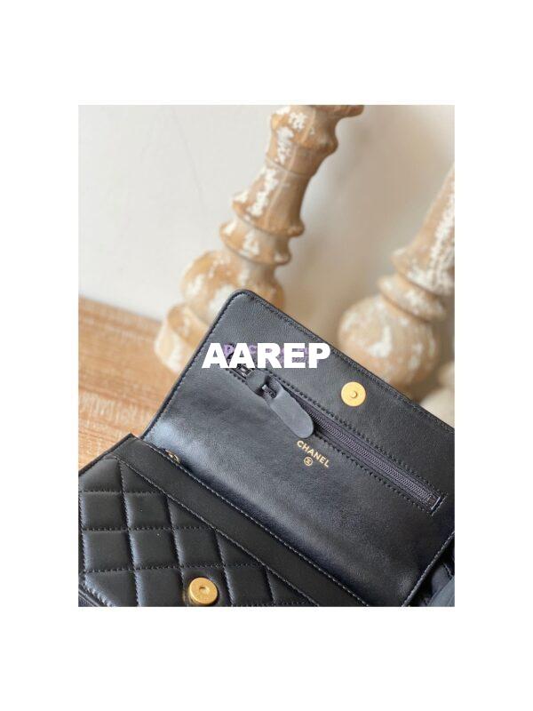 Replica Chanel Wallet On Chain in Lambskin AP2804 Black 8