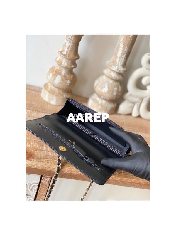 Replica Chanel Wallet On Chain in Lambskin AP2804 Black 9