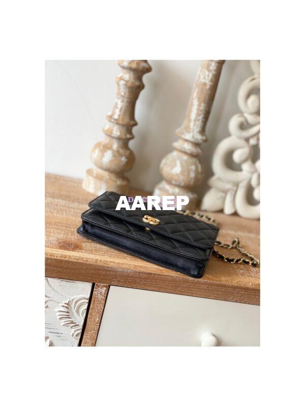 Replica Chanel Wallet On Chain in Lambskin AP2804 Black 10