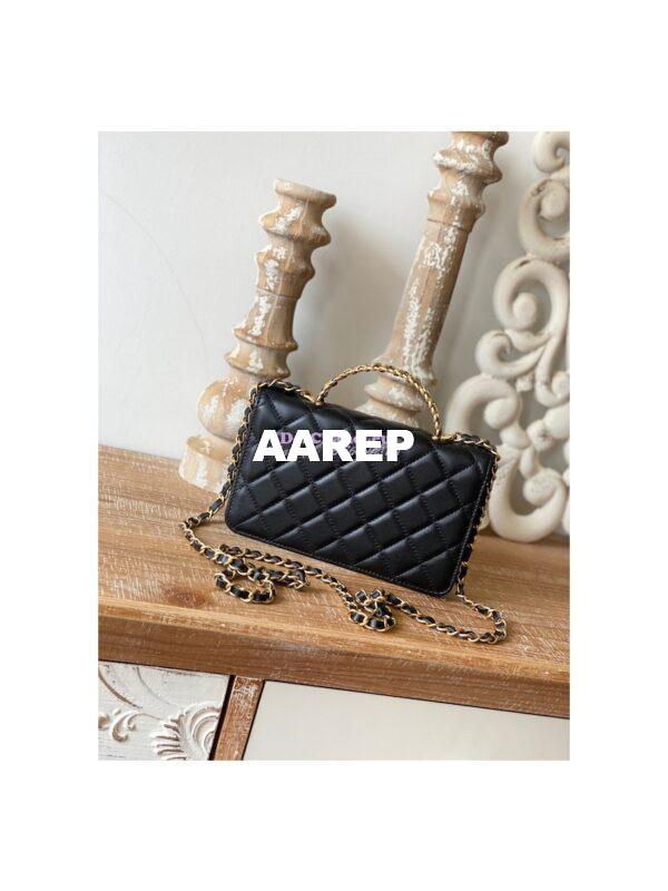 Replica Chanel Wallet On Chain in Lambskin AP2804 Black 11