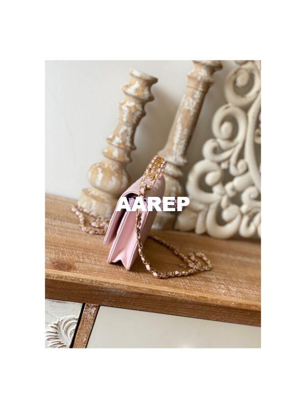 Replica Chanel Wallet On Chain in Grained Calfskin AP2804 Light Pink 4
