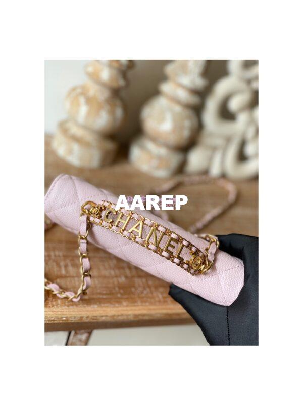 Replica Chanel Wallet On Chain in Grained Calfskin AP2804 Light Pink 6