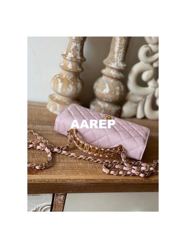 Replica Chanel Wallet On Chain in Grained Calfskin AP2804 Light Pink 7