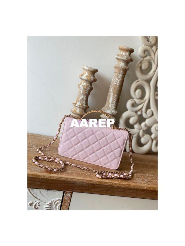 Replica Chanel Wallet On Chain in Grained Calfskin AP2804 Light Pink 10