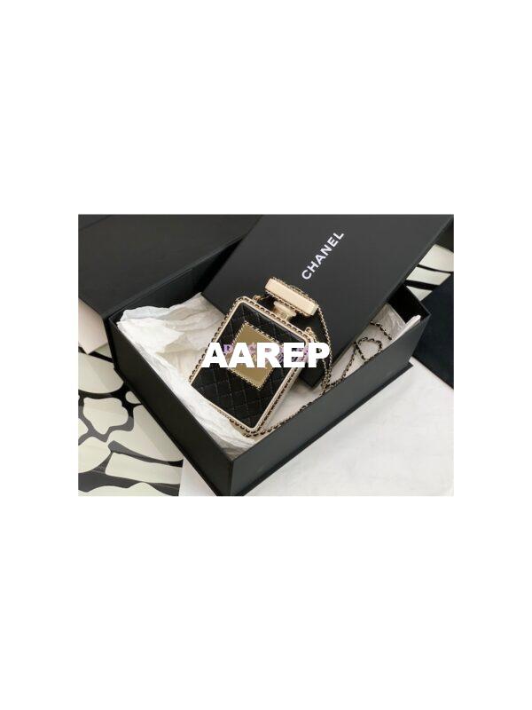 Replica Chanel Limited Edition Evening Bag Lambskin and Plexi Perfume Clutch AS3263 Black 3