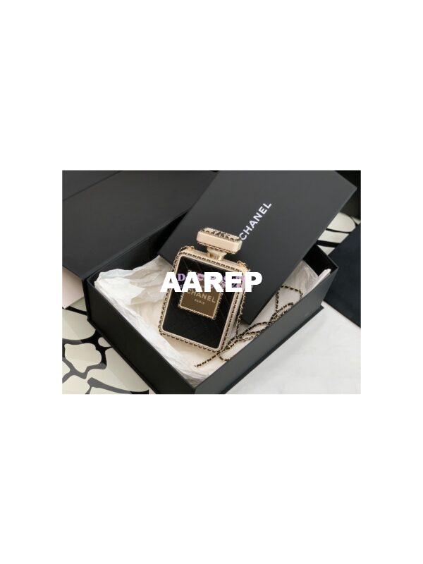 Replica Chanel Limited Edition Evening Bag Lambskin and Plexi Perfume Clutch AS3263 Black 4