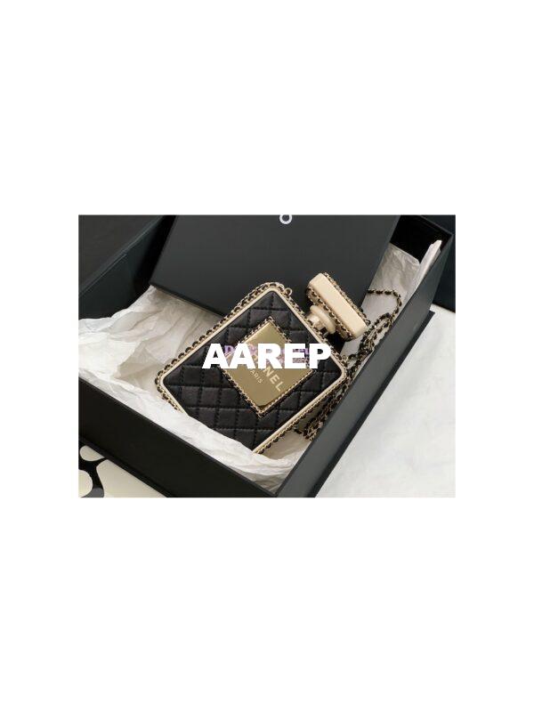 Replica Chanel Limited Edition Evening Bag Lambskin and Plexi Perfume Clutch AS3263 Black 5