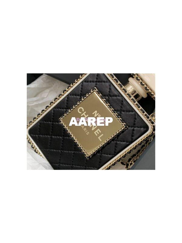 Replica Chanel Limited Edition Evening Bag Lambskin and Plexi Perfume Clutch AS3263 Black 6