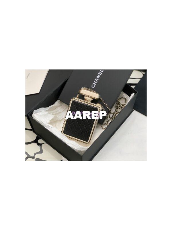Replica Chanel Limited Edition Evening Bag Lambskin and Plexi Perfume Clutch AS3263 Black 10