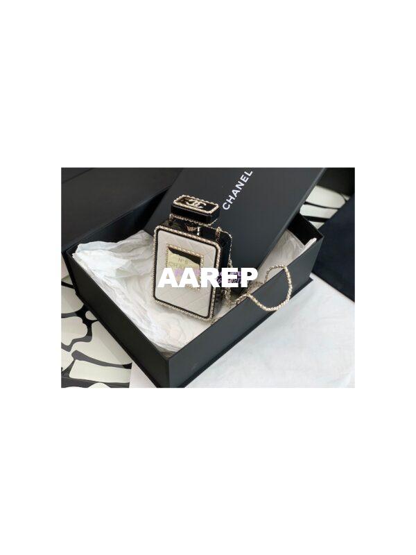 Replica Chanel Limited Edition Evening Bag Lambskin and Plexi Perfume Clutch AS3263 White 4
