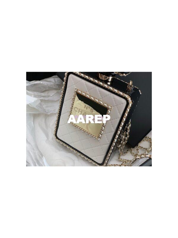 Replica Chanel Limited Edition Evening Bag Lambskin and Plexi Perfume Clutch AS3263 White 5