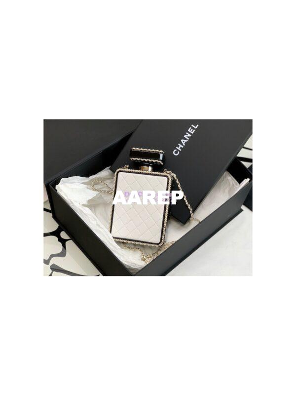 Replica Chanel Limited Edition Evening Bag Lambskin and Plexi Perfume Clutch AS3263 White 9
