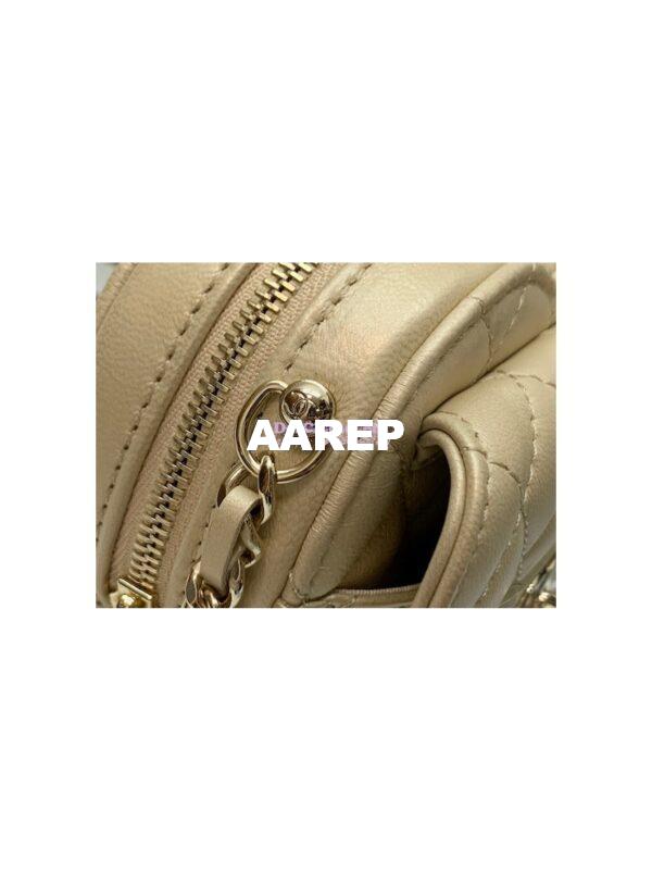 Replica Chanel Heart Clutch With Chain AP2784 Lambskin Metallic Champagne 4