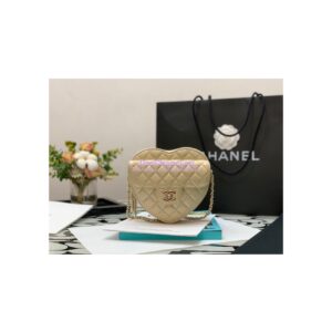 Replica Chanel Heart Bag in Lambskin AS3191 Metallic Champagne