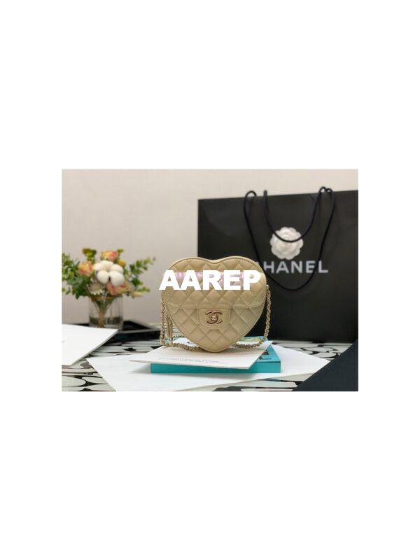 Replica Chanel Heart Bag in Lambskin AS3191 Metallic Champagne 3