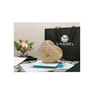 Replica Chanel Heart Bag in Lambskin AS3191 Metallic Champagne 2