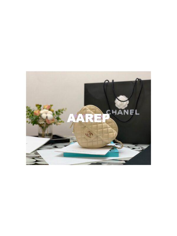 Replica Chanel Heart Bag in Lambskin AS3191 Metallic Champagne 4