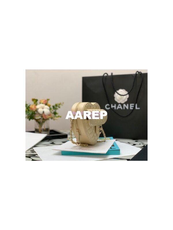 Replica Chanel Heart Bag in Lambskin AS3191 Metallic Champagne 5