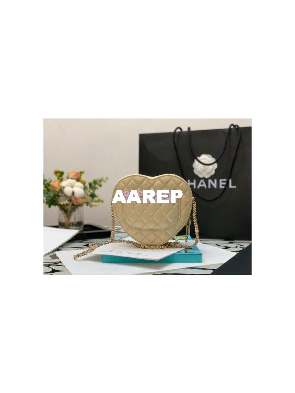 Replica Chanel Heart Bag in Lambskin AS3191 Metallic Champagne 9