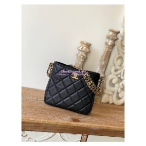 Replica Chanel Small Hobo Bag Grained Calfskin AS3223 Black