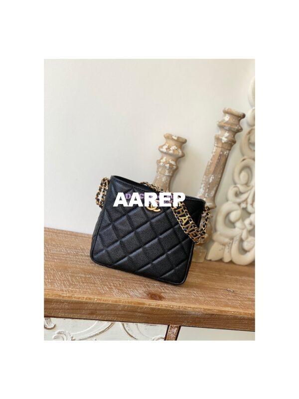 Replica Chanel Small Hobo Bag Grained Calfskin AS3223 Black