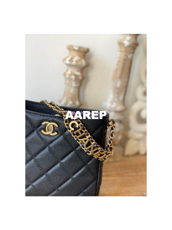 Replica Chanel Small Hobo Bag Grained Calfskin AS3223 Black 2