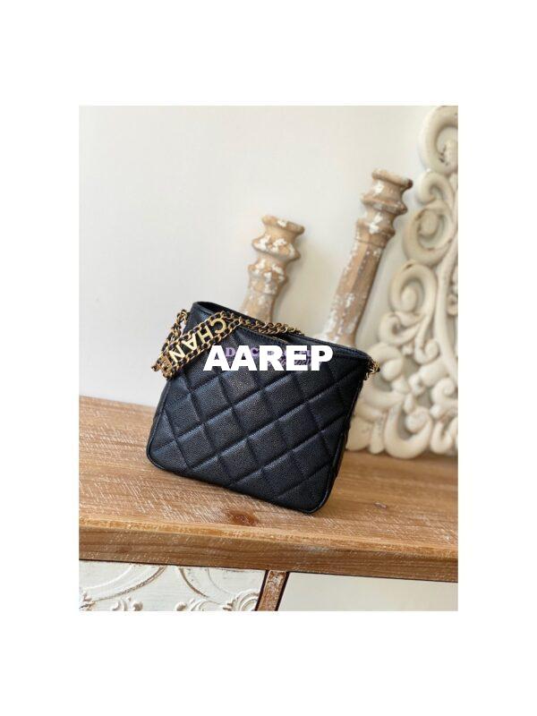 Replica Chanel Small Hobo Bag Grained Calfskin AS3223 Black 4