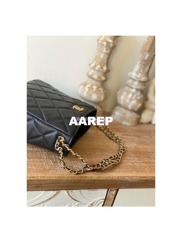 Replica Chanel Small Hobo Bag Grained Calfskin AS3223 Black 6